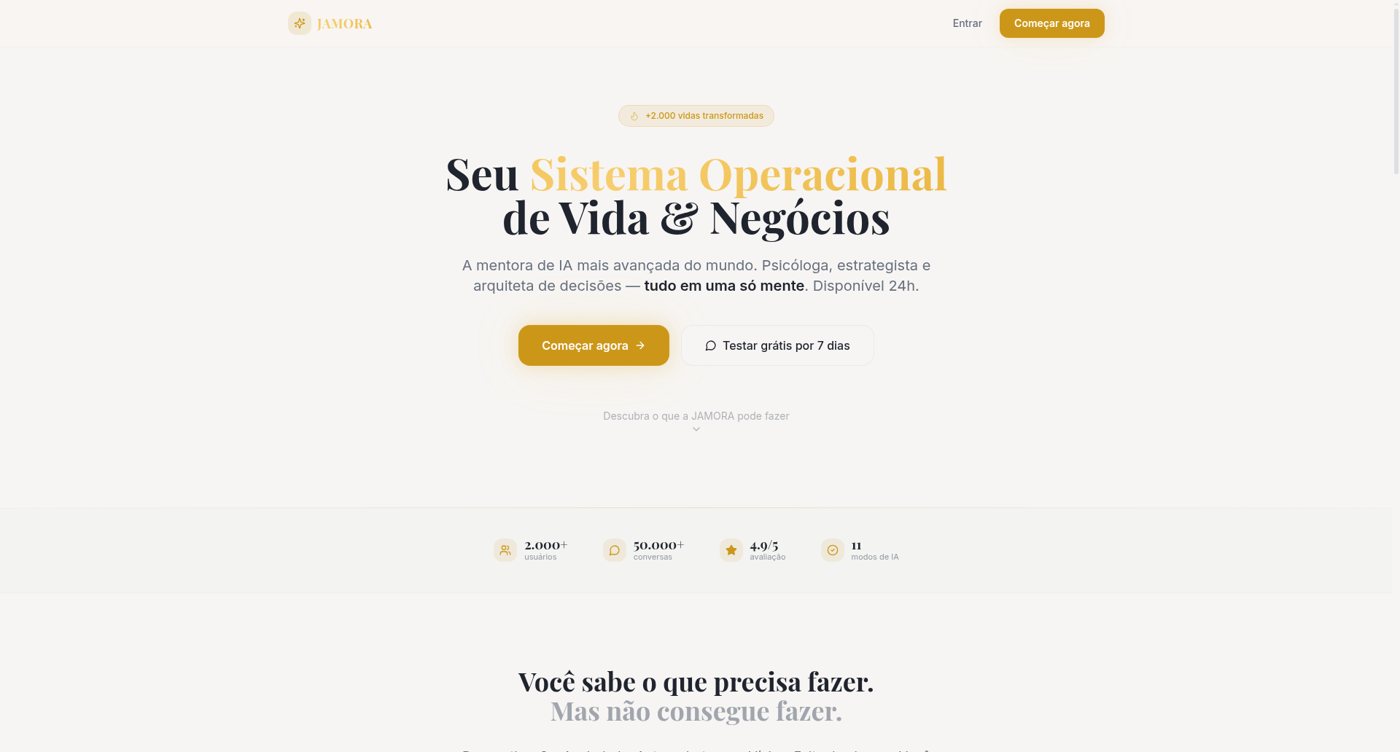 Captura de tela do projeto JAMORA